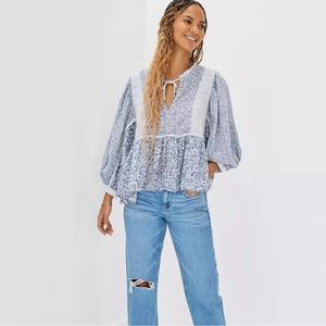 American Eagle Long Sleeve Peasant Blouse